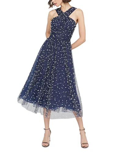 Theia Tatiana Glimmer Dress In Navy