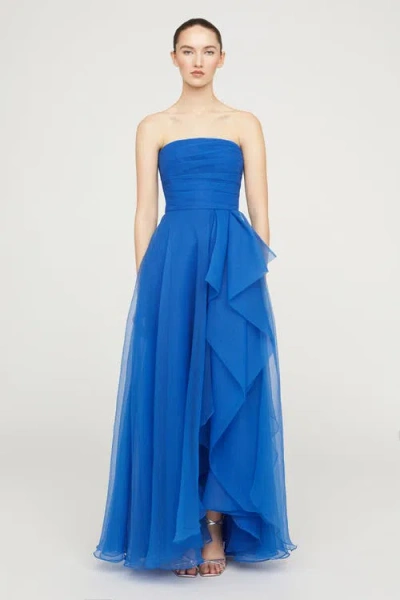 Theia Teresa Strapless Draped Gown