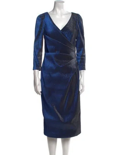 Pre-owned Theia Tie-dye Print Midi Length Dress