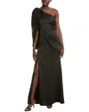 Theia Tori One-shoulder Gown In Black