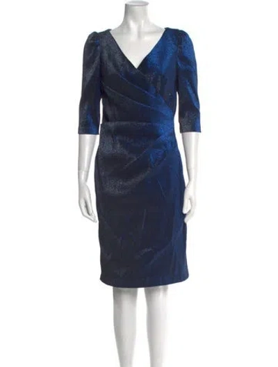 Pre-owned Theia V-neck Knee-length Dress