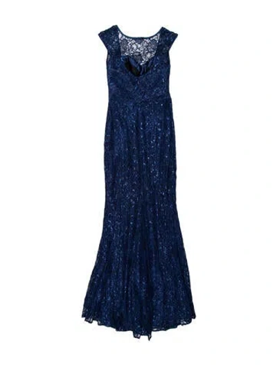 Pre-owned Theia V-neck Long Dress