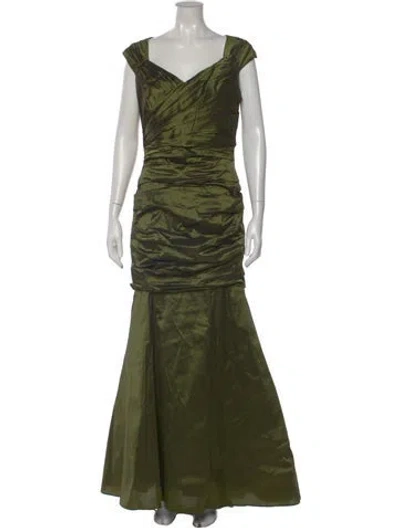 Pre-owned Theia V-neck Long Dress W/ Tags