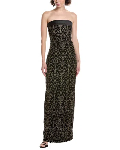 Theia Winona Column Gown In Black