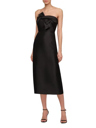 Theia Women's Aliana Strapless Mikado Cocktail Dress In Black