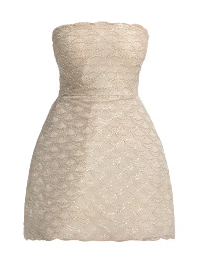 Theia Women's Amanda Embellished Strapless Cocktail Dress In White