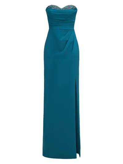 Theia Women's Anastasia Embellished Strapless Gown In Blue