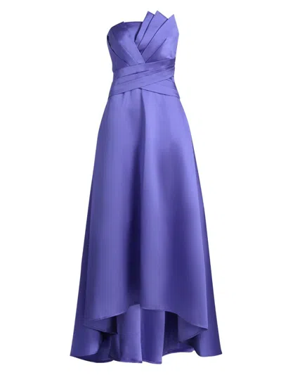 Theia Women's Coco Strapless High-low Mikado Gown In Blue