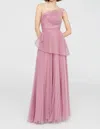 Theia Delphine Womens Pleated Polyester Evening Dress In Pink