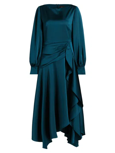 Theia Women's Florence Asymmetric Handkerchief Midi-dress In Blue