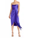 Theia Women's Harriet Draped Fringe Dress In Violet In Purple