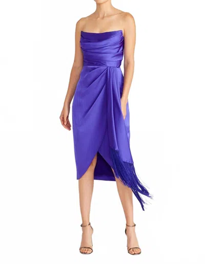 Theia Women's Harriet Draped Fringe Dress In Violet In Purple
