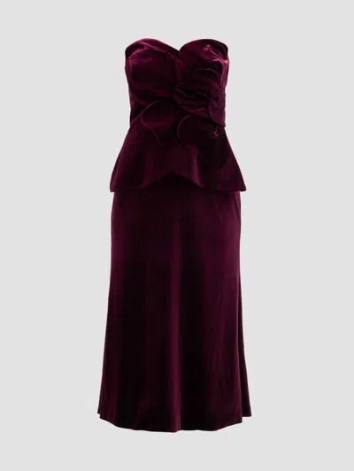 Theia Women's Kelsey Sculpted Velvet Midi Dress In Velvet Fig