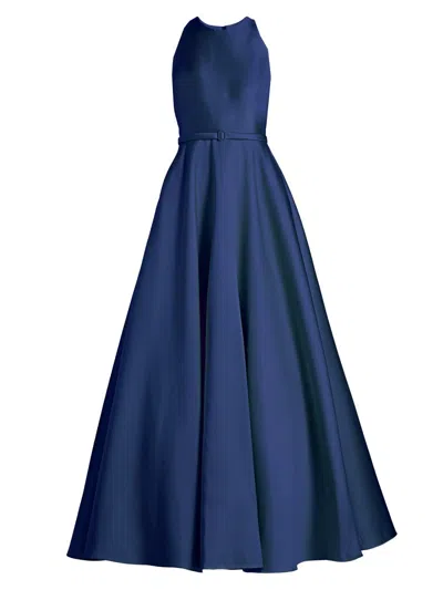 Theia Women's Minta Halterneck Mikado Gown In Blue