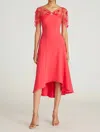 Theia Women's Riley High Low Cocktail Dress In Hibiscus In Pink