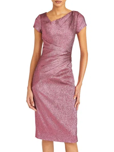 Theia Women's Rose Metallic Asymmetric Sheath Dress In Animal Print