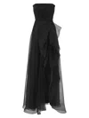 Theia Women's Teresa Draped Tulle Gown In Black