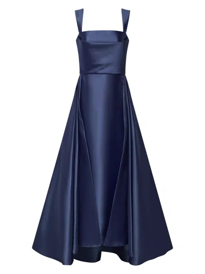 Theia Zendaya Mikado Satin Gown In Blue