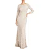 Theia Womens Beaded Polyester Evening Dress
