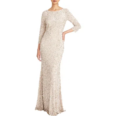 Theia Womens Beaded Polyester Evening Dress