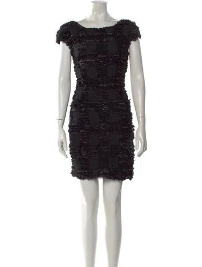Pre-owned Theia Wool Mini Dress In Multi