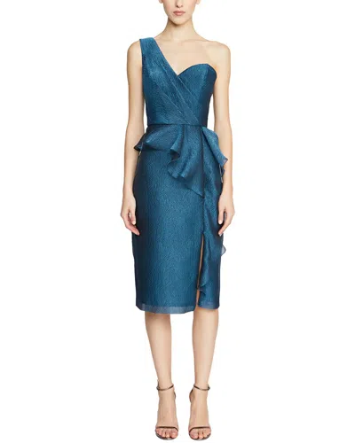 Theia Zinnia One Shoulder Dress In Blue