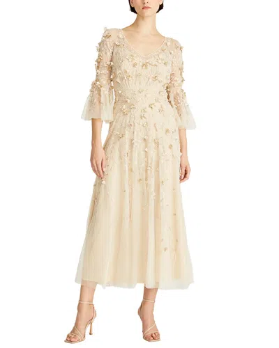 Theia Zolene Embellished Midi Dress In White