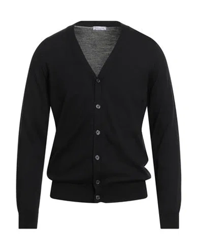 Theland Man Cardigan Black Size 38 Merino Wool