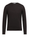 Theland Man Cardigan Dark Brown Size 38 Merino Wool