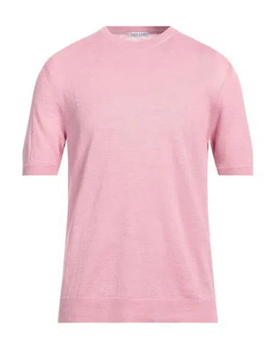 Theland Man Sweater Antique Rose Size 40 Linen In Pink