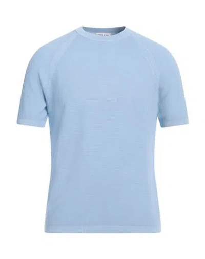 Theland Man Sweater Light Blue Size 46 Organic Cotton