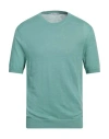 Theland Man Sweater Light Green Size 38 Linen