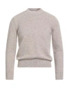 Theland Man Sweater Taupe Size 44 Merino Wool In Gray