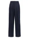 The Latest Thelatest Midnight Blue Wool Blend Trousers In Blue
