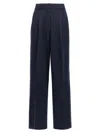 The Latest Thelatest Midnight Blue Wool Blend Trousers In Blue
