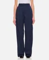 The Latest Blue Axel Popeline High-waisted Wide-leg Trousers In Blue