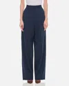The Latest Blue Axel Popeline High-waisted Wide-leg Trousers In Blue