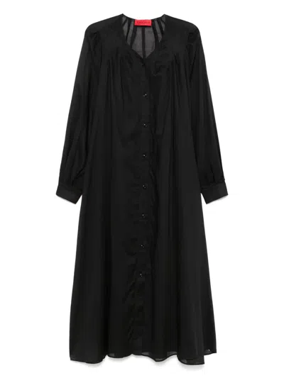 The Latest Thelatest Loose Black Dress In Cotton