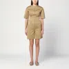 The Latest Camel-coloured Short Jumpsuit In Cotton In Brown