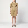The Latest Camel-coloured Short Jumpsuit In Cotton In Brown