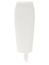 The Latest Fitted Longuette Skirt With Back Flounce In White