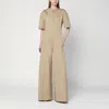 The Latest Thelatest Sand Coloured Palazzo Jumpsuit In Cotton In Neutral
