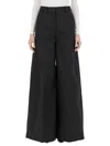 The Latest Thelatest Wide-leg Black Wool Blend Trousers In Black