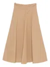 Thelaurent A-line Midi Skirt In Brown