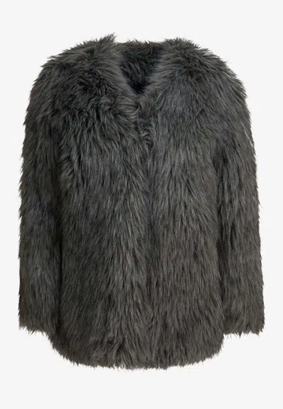 THELAURENT BUTTONED FAUX FUR JACKET