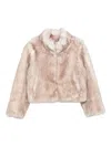 Thelaurent Faux-fur Cropped Jacket In Neutral