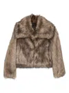 Thelaurent Faux-fur Wide-collar Jacket In Animal Print