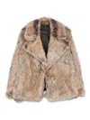 Thelaurent Faux-fur Notched-collar Jacket In Brown