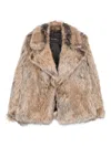 Thelaurent Faux-fur Notched-collar Jacket In Brown