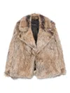 Thelaurent Faux-fur Notched-collar Jacket In Neutral